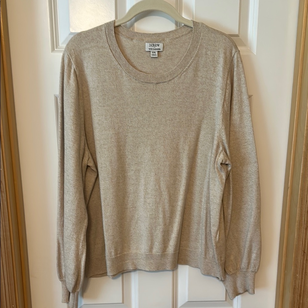 J. Crew Cream Crew Neck Sweater Lightweight Knit